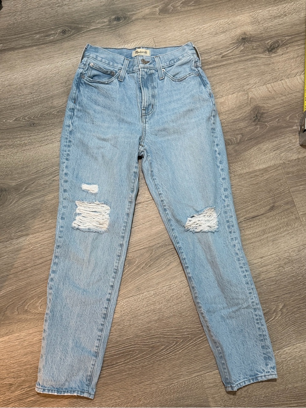 Madewell Perfect Vintage Jeans 25 Light Wash Distressed High Rise